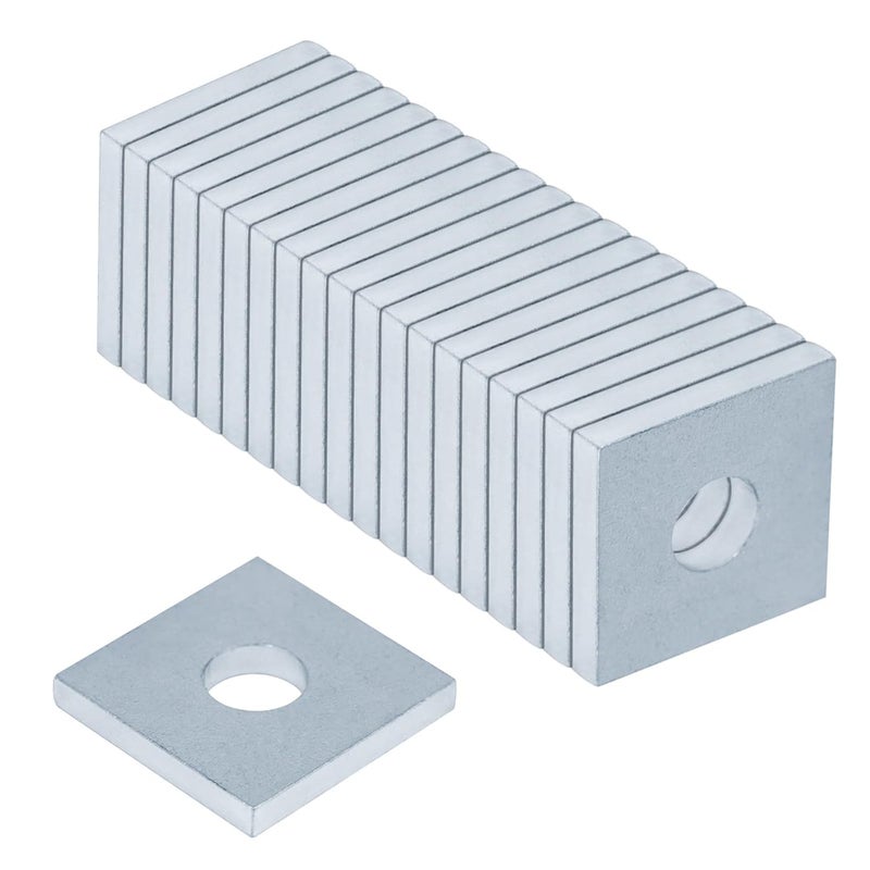 OTTFF 20 Pack 1-5/8" Square Washer Plate Fit 1/2" Bolt for Strut Channel, 7/32" Thick - Image 1